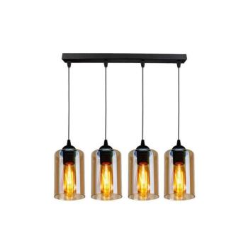 Fekete függőlámpa üveg búrával 10x65 cm Bistro – Candellux Lighting kép