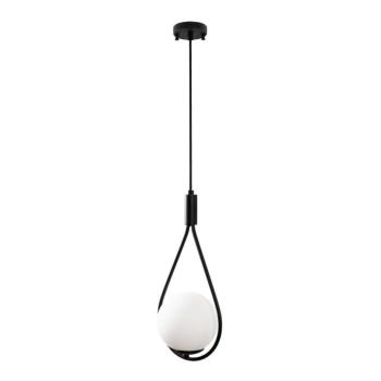 Fekete függőlámpa üveg búrával Sessiz – Opviq lights kép