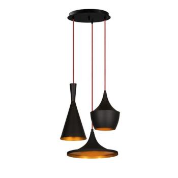 Fekete-rézszínű függőlámpa fém búrával ø 51 cm Elmas – Opviq lights kép