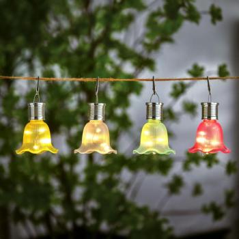 Felakasztható szolár virág – 4 féle – 3 melegfehér LED – 17,5 x 9,5 cm kép