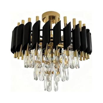Felületre szerelhető CRISTAL 5xE14/10W/230V Ø 38 cm fekete/arany ML2562