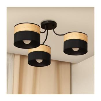 Felületre szerelhető csillár ALBA 3xE27/15W/230V, átmérő 66 cm, fekete/barna P-2015/3 BK+WOOD+BK kép