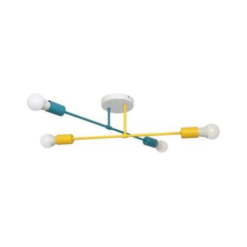 Felületre szerelhető csillár CAMBRIDGE 4xE27/20W/230V kék/sárga W-2022/4 MIX/H kép
