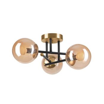 Felületre szerelhető csillár MALENA 3xE14/5W/230V arany/fekete/füstös bézs LM-3.220 kép