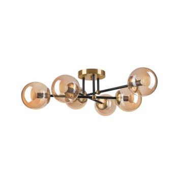 Felületre szerelhető csillár MALENA 6xE14/5W/230V arany/fekete/füstös bézs LM-6.220 kép