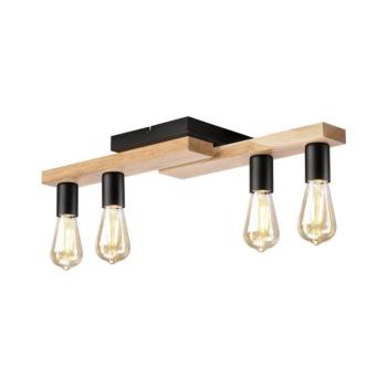 Felületre szerelhető csillár MATTE 4xE27/15W/230V fekete/tölgy LM-4.232/CZARNY kép