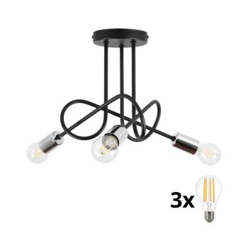 Felületre szerelhető csillár OXFORD 3xE27/15W/230V W-2016/3 BK+CH/H kép