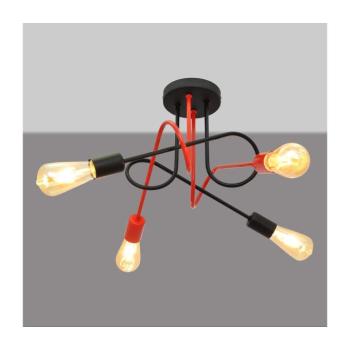 Felületre szerelhető csillár OXFORD 4xE27/15W/230V fekete/piros W-2016/4 BK+RD/H kép