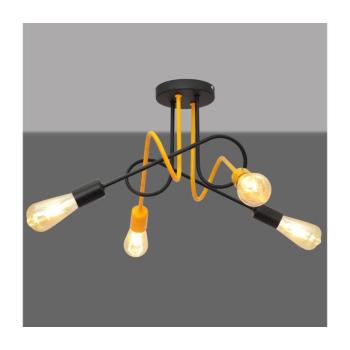 Felületre szerelhető csillár OXFORD 4xE27/15W/230V fekete/sárga W-2016/4 BK+ORG/H kép