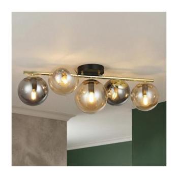 Felületre szerelhető mennyezeti csillár AURIS 5xE14/15W/230V arany/füstös fekete/bézs LM-5.307 kép