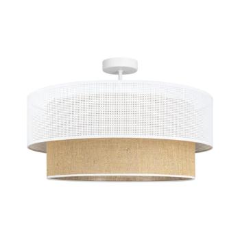 Felületre szerelt csillár BORHO 1xE27/60W/230V átm. 50 cm fehér/juta 0378 kép