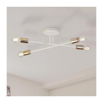 Felületre szerelt csillár CAMBRIDGE 4xE27/15W/230V sárgaréz/fehér W-2022/4 SAND+GO MAT kép