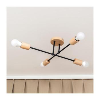 Felületre szerelt mennyezeti csillár CAMBRIDGE 4xE27/15W/230V fenyő W-2022/4 BK+DS/M kép