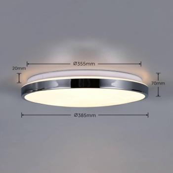 Fena LED mennyezeti lámpa, króm színű, Ø 38 cm, fém, IP44 kép