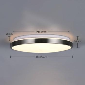 Fena LED mennyezeti lámpa, matt nikkel, Ø 38 cm, fém, IP44 kép