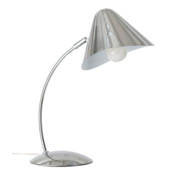 Fényes ezüstszínű acél asztali lámpa hajlítható szerkezettel (magasság 40 cm) Nathan – Ellos Home kép