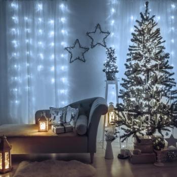 Fényfüggöny - 200 db LED - hidegfehér - hálózati - IP44 - 4,2 m - 8 program kép