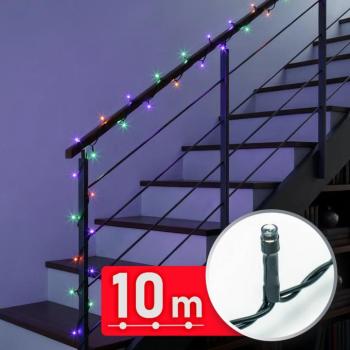 Fényfüzér - 10 m - színes - 200 LED - 220-240V - 6W - zöld kábel kép