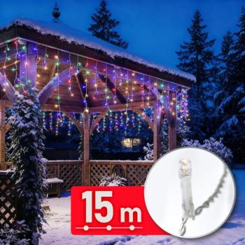 Fényfüzér függöny - 15 m - 600 LED - 220-240V - 6W - átlátszó kábel kép