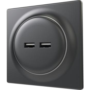 Fibaro Walli USB aljzat, matt antracit kép