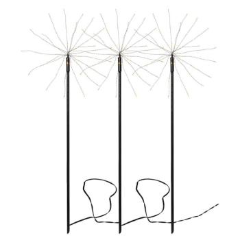 Firework Outdoor LED deco világítás, 3 darabos szett, meleg fehér kép