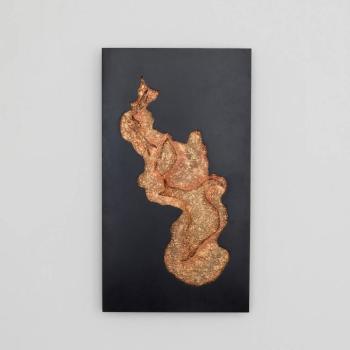 FIROVENTO LED fali lámpa, fekete/arany, 80 x 45 cm, fém, dimmelhető fényerővel kép