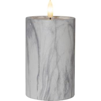 Flamme Marble szürke-fehér LED beton gyertya, magasság 15 cm - Star Trading kép