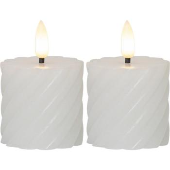 Flamme Swirl Antique 2 db fehér LED viaszgyertya, magasság 7,5 cm - Star Trading kép