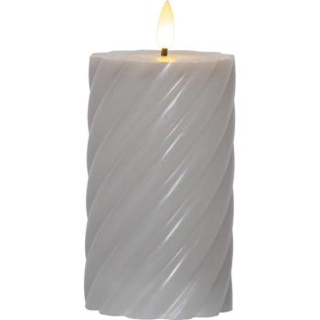 Flamme Swirl szürke LED viaszgyertya, magasság 15 cm - Star Trading kép