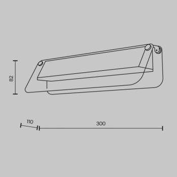 FLAT LED fali lámpa, borostyán/sárgaréz, szélesség 30 cm, üveg/fém kép