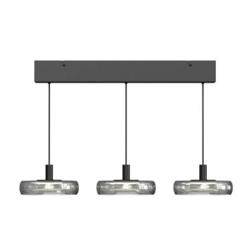 FLOAT LED lógó lámpa, szürke/fekete, 3 izzós, 68 cm, üveg/fém kép