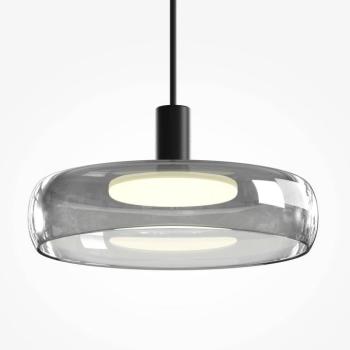 FLOAT LED lógó világítás, szürke/fekete, átmérő 20 cm, üveg/fém kép