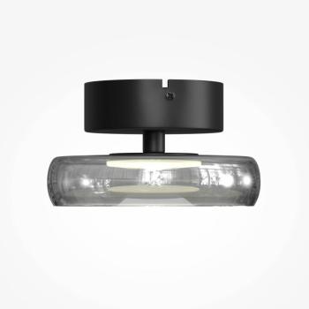 FLOAT LED mennyezeti világítás, szürke/fekete, Ø 20 cm, üveg/fém kép