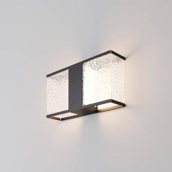 Floeva kültéri fali lámpa, fekete, szélesség 37 cm, IP65, E27
