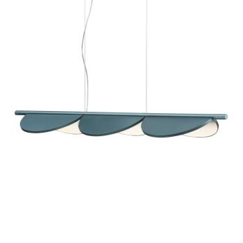 FLOS Almendra Linear LED lógó lámpa, 3 izzós, kék kép