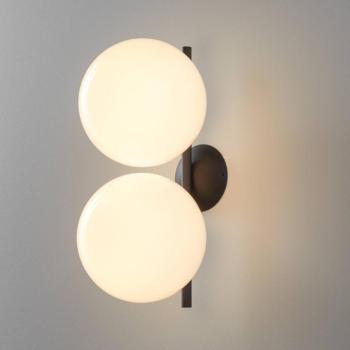 FLOS IC C/W1 Double fali világítás, fekete, Ø 20 cm kép