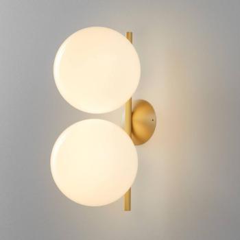 FLOS IC C/W1 Double fali világítás, sárgaréz, Ø 20 cm kép