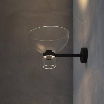 FLOS Nocturne Bowl LED fali világítás, fekete, üveg, dimmelhető fényerővel kép