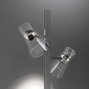 FLOS Nocturne F2 Cone LED álló lámpa, ezüst, 2 izzós, 206 cm kép