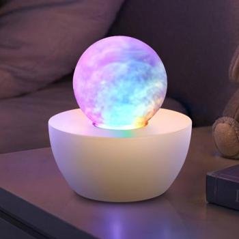 Fog LED asztali világítás, bézs/átlátszó, RGB színváltás, Ø 12 cm kép