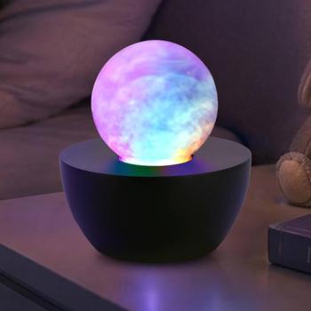 Fog LED asztali világítás, fekete/átlátszó, RGB színváltás, Ø 12 cm kép