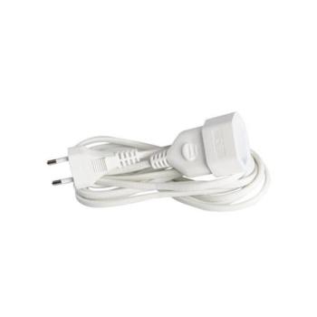 Földeletlen hálózati hosszabbító fehér 2Χ0.75mm 3m 10A 220-240V, Eurolamp, 540733 kép
