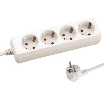 Földelt elosztó 4-es 1,5m-es, fehér, Eurolamp, 411152 kép