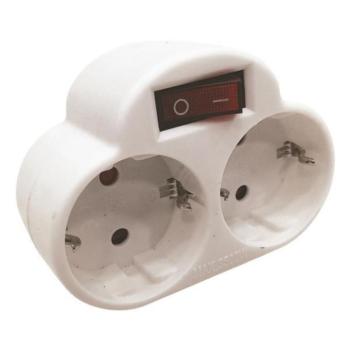 Földelt hálózati 2-es kapcsolható dugaljzat 16A 220-240V, Eurolamp, 903297 kép