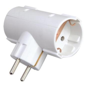 Földelt hálózati 2-es T-dugaljzat 16A 220-240V, Eurolamp, 345177 kép