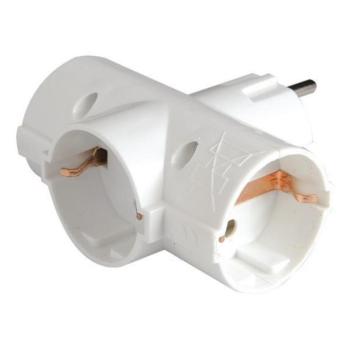 Földelt hálózati 3-as T-dugaljzat 16A 220-240V, Eurolamp, 190685 kép