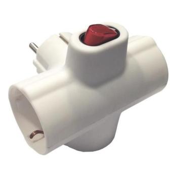 Földelt hálózati 3-as T -dugaljzat 90° 16A 220-240V, Eurolamp, 926967 kép