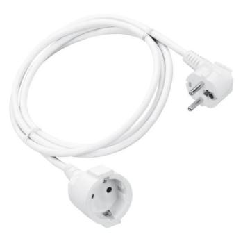 Földelt hálózati hosszabbító fehér 3Χ1.5mm7m 16A 220-240V, Eurolamp, 939751 kép