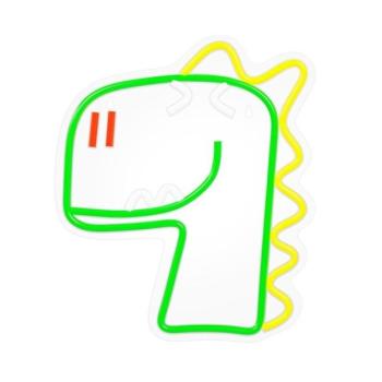 FOREVER LIGHT Neon LED dekorációs lámpa JURASSIC DINO zöld, szabályozható, USB, be/ki kapcsoló, falra szerelhető kép