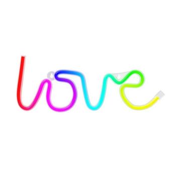 FOREVER LIGHT Neon LED dekorációs RGB lámpa LOVE, USB, távirányító, MUSIC SYNC, szabályozható, TIMER kép